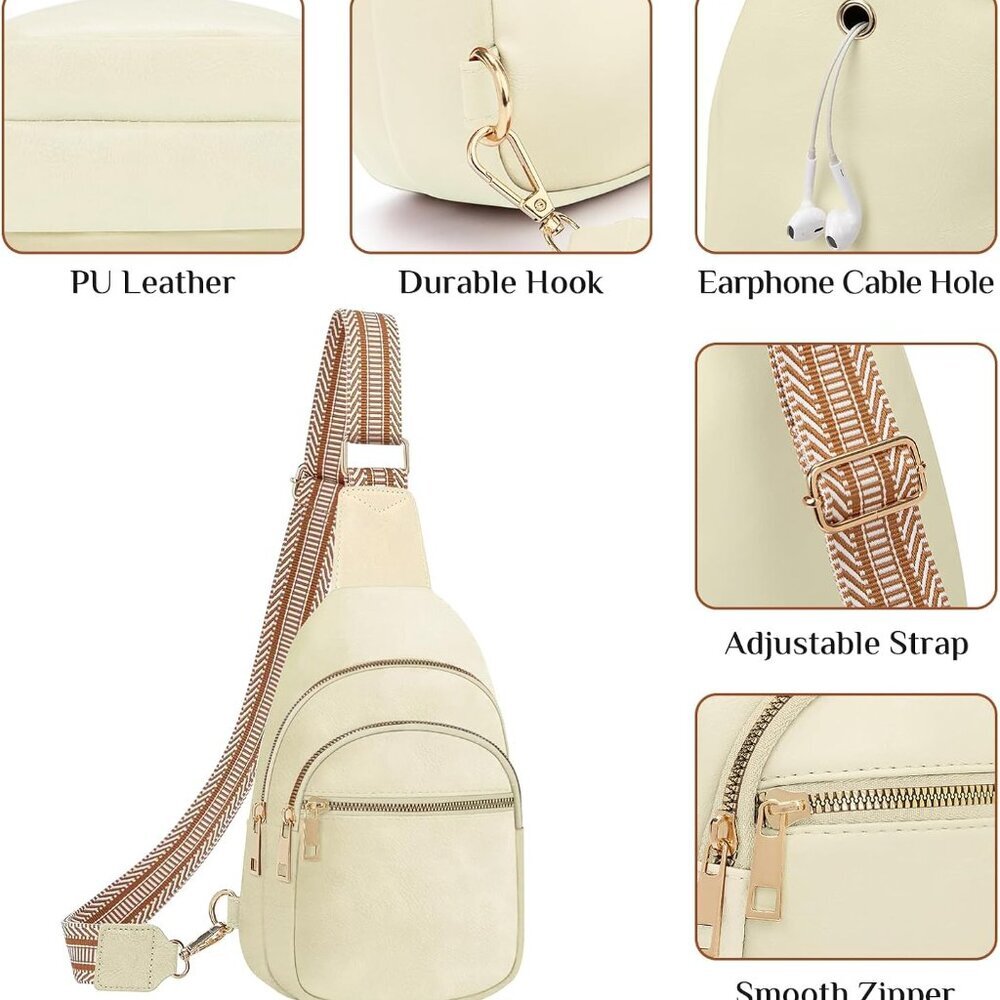 Versatile Small Leather Sling Backpack Purse With… - image 6